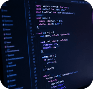 Code editor on a screen